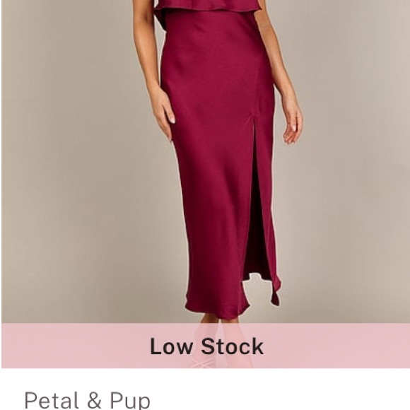 Petal & Pump Vienna Strapless Midi Holiday Dress, Christmas, Berry size 10 - Picture 6 of 6